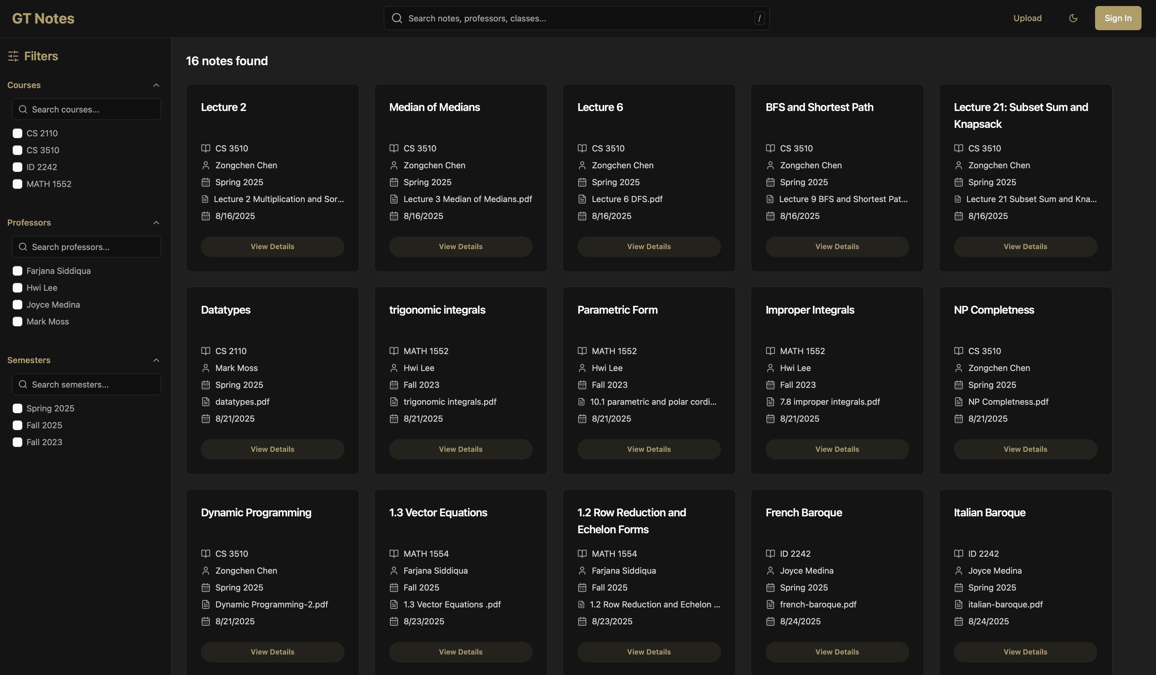 GT Notes: GTNotes is a student-powered platform that makes learning more efficient by allowing students to share and access high-quality notes, study guides, and academic resources in one place.